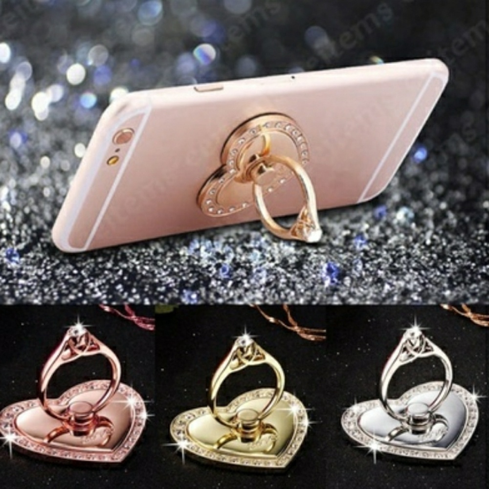 Gold Bling Finger Ring Stand Holder